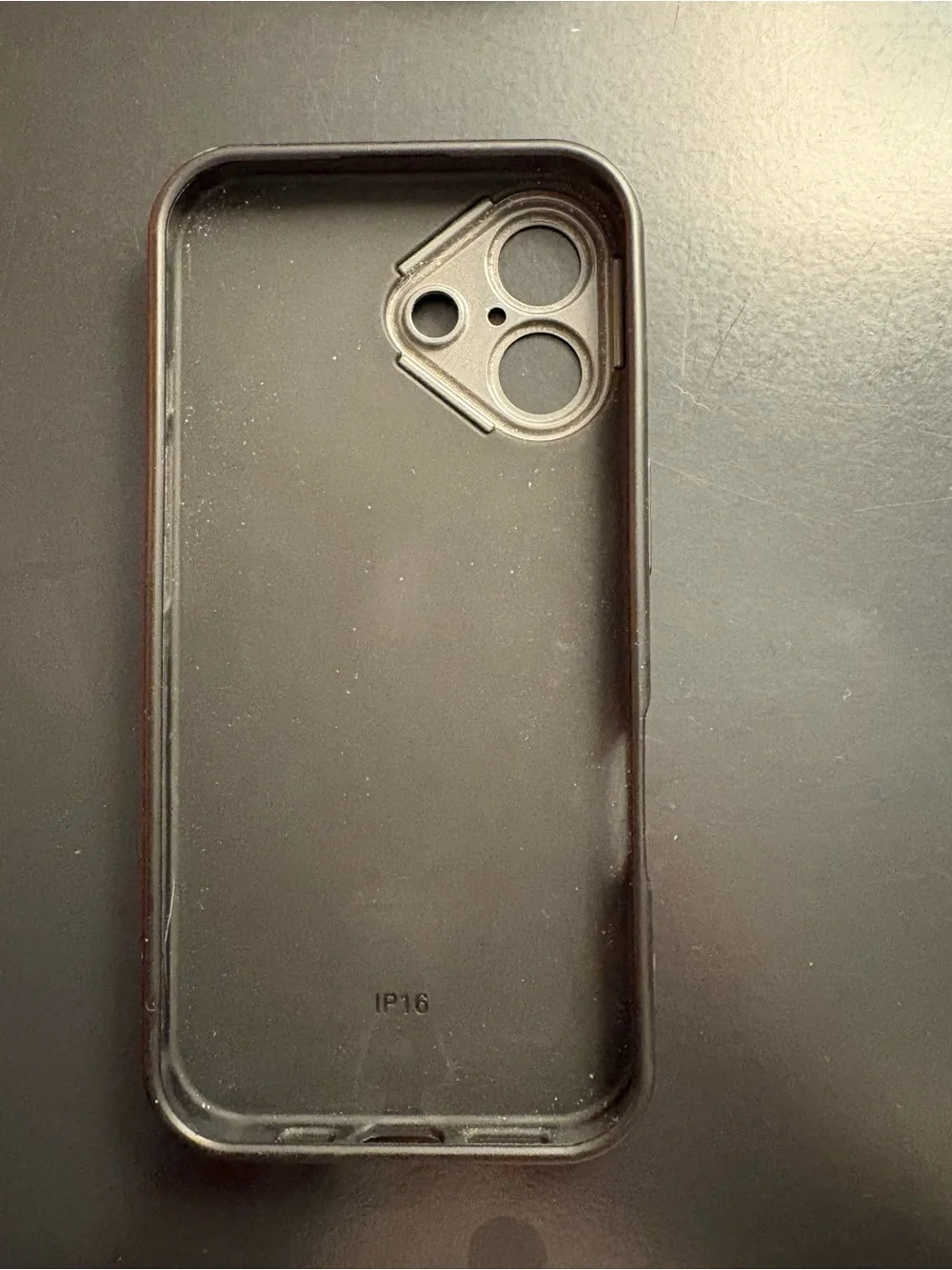 Leopard Print Gray iPhone 16 Case with pull out finger loop